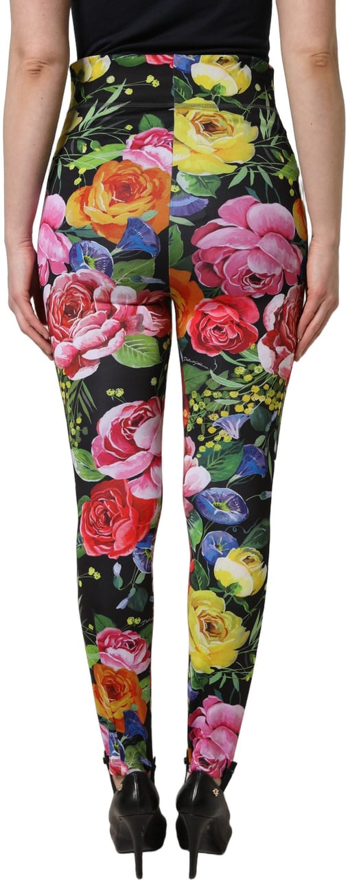 Dolce & Gabbana Multicolor Floral Stretch Jersey Leggings Pants Divers