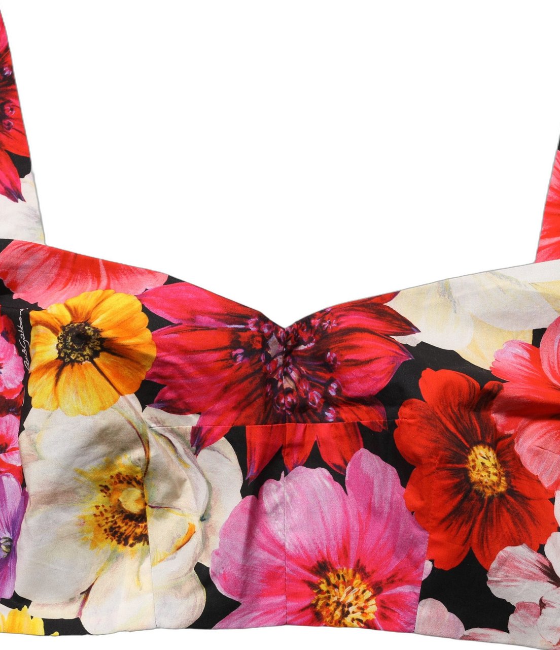 Dolce & Gabbana Multicolor Floral Cropped Bustier Tank Top Divers