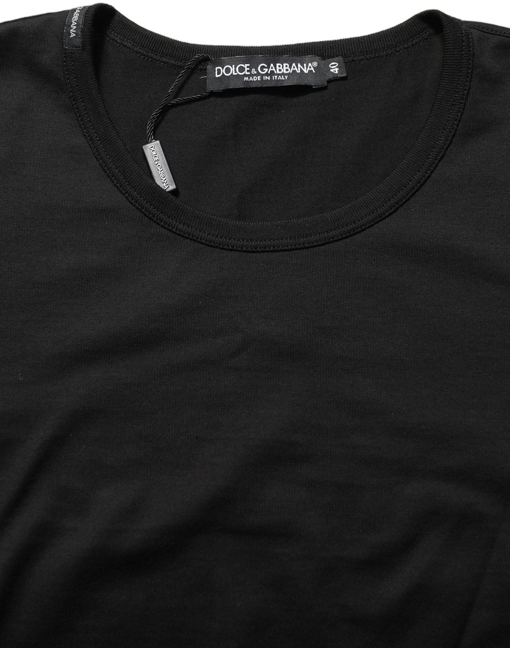Dolce & Gabbana Black Cotton Round Neck Short Sleeves T-Shirt Grijs