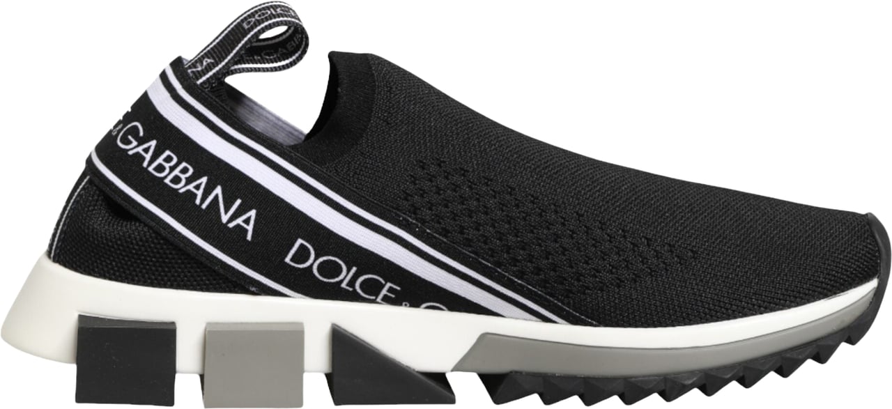 Dolce & Gabbana Black Slip On Sorrento Low Top Sneakers Shoes Zwart