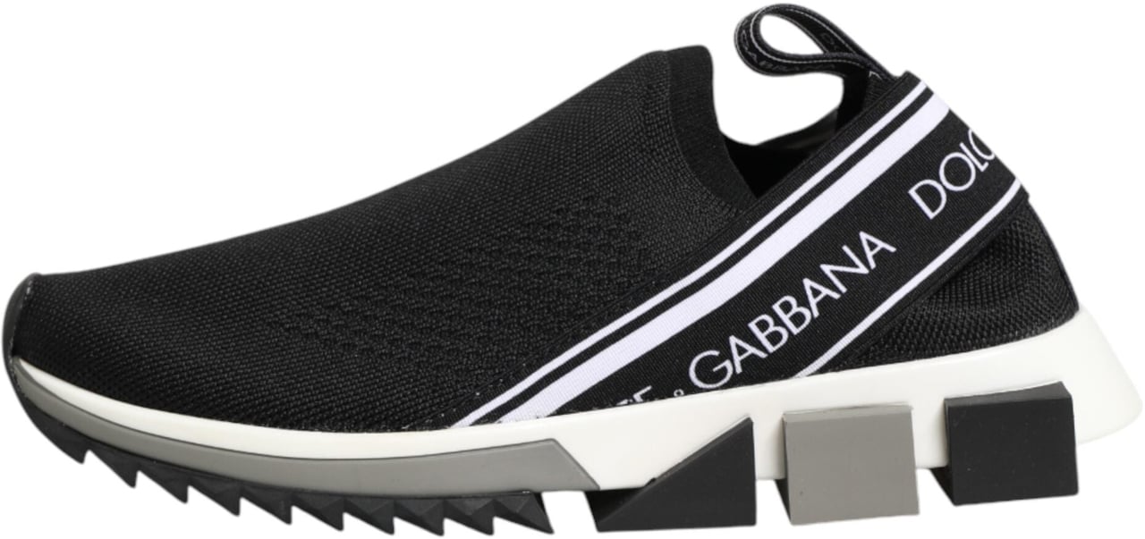 Dolce & Gabbana Black Slip On Sorrento Low Top Sneakers Shoes Zwart