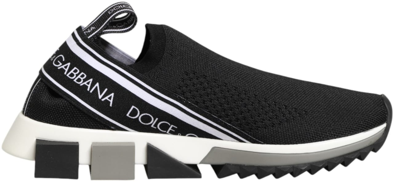 Dolce & Gabbana Black Slip On Sorrento Low Top Sneakers Shoes Zwart
