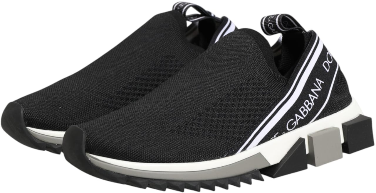 Dolce & Gabbana Black Slip On Sorrento Low Top Sneakers Shoes Zwart