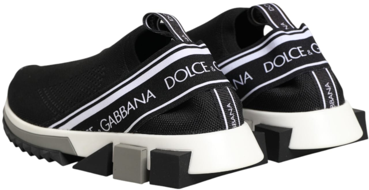 Dolce & Gabbana Black Slip On Sorrento Low Top Sneakers Shoes Zwart
