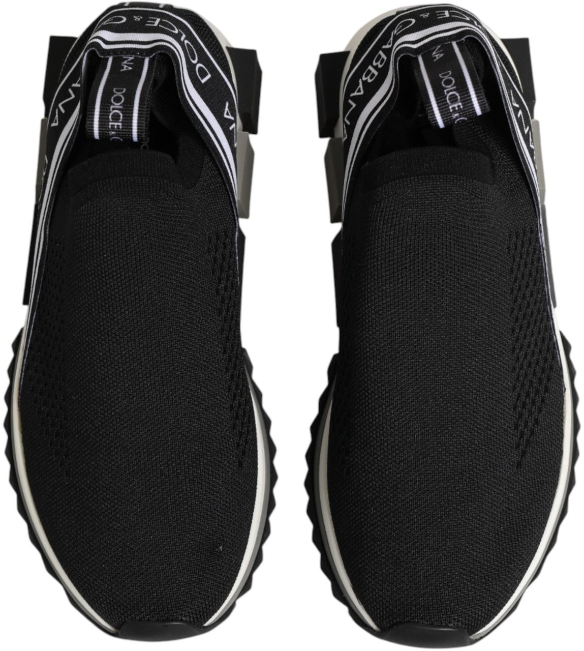 Dolce & Gabbana Black Slip On Sorrento Low Top Sneakers Shoes Zwart