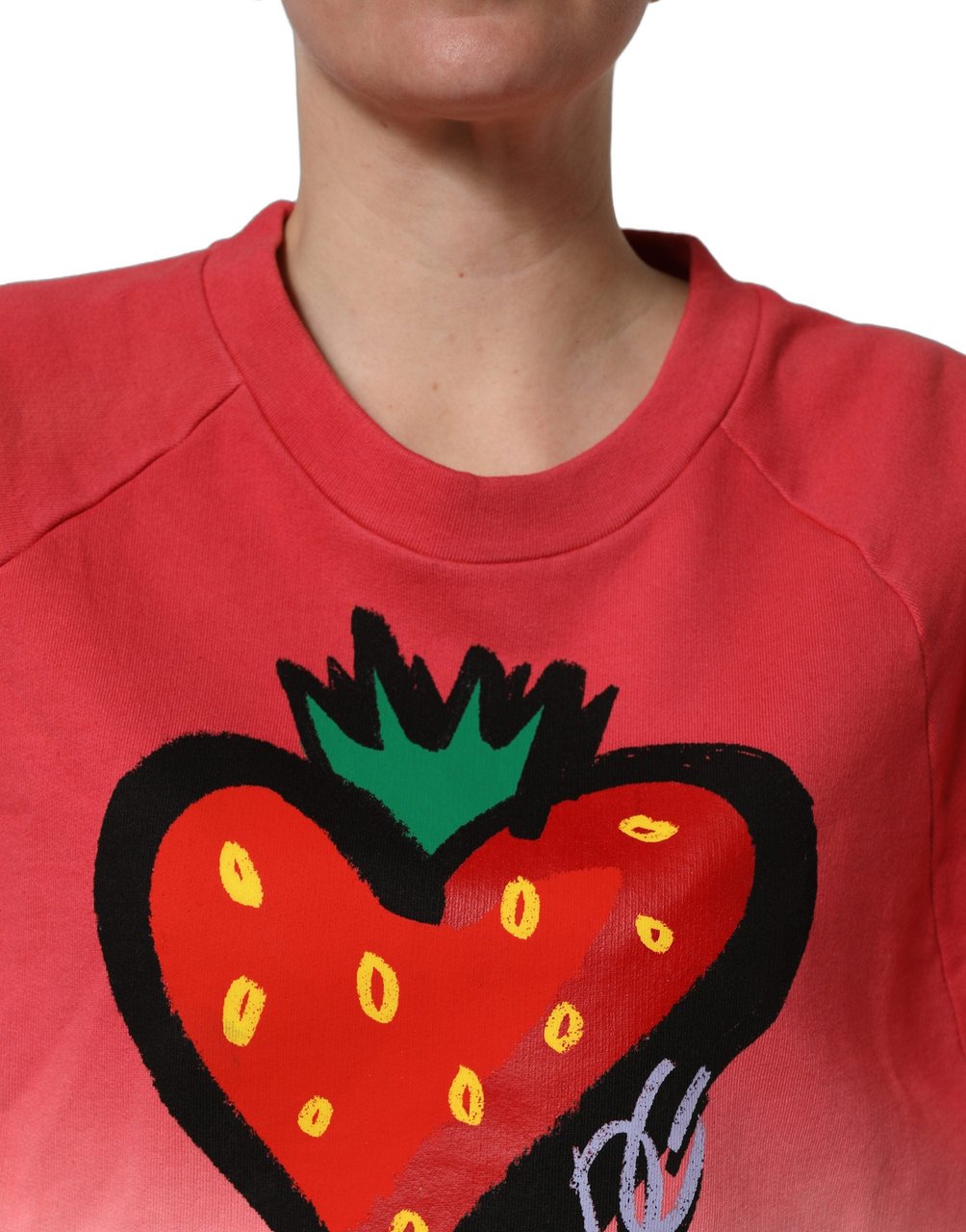Dolce & Gabbana Multicolor StrawberryPrint Sweatshirt Sweater Maroon