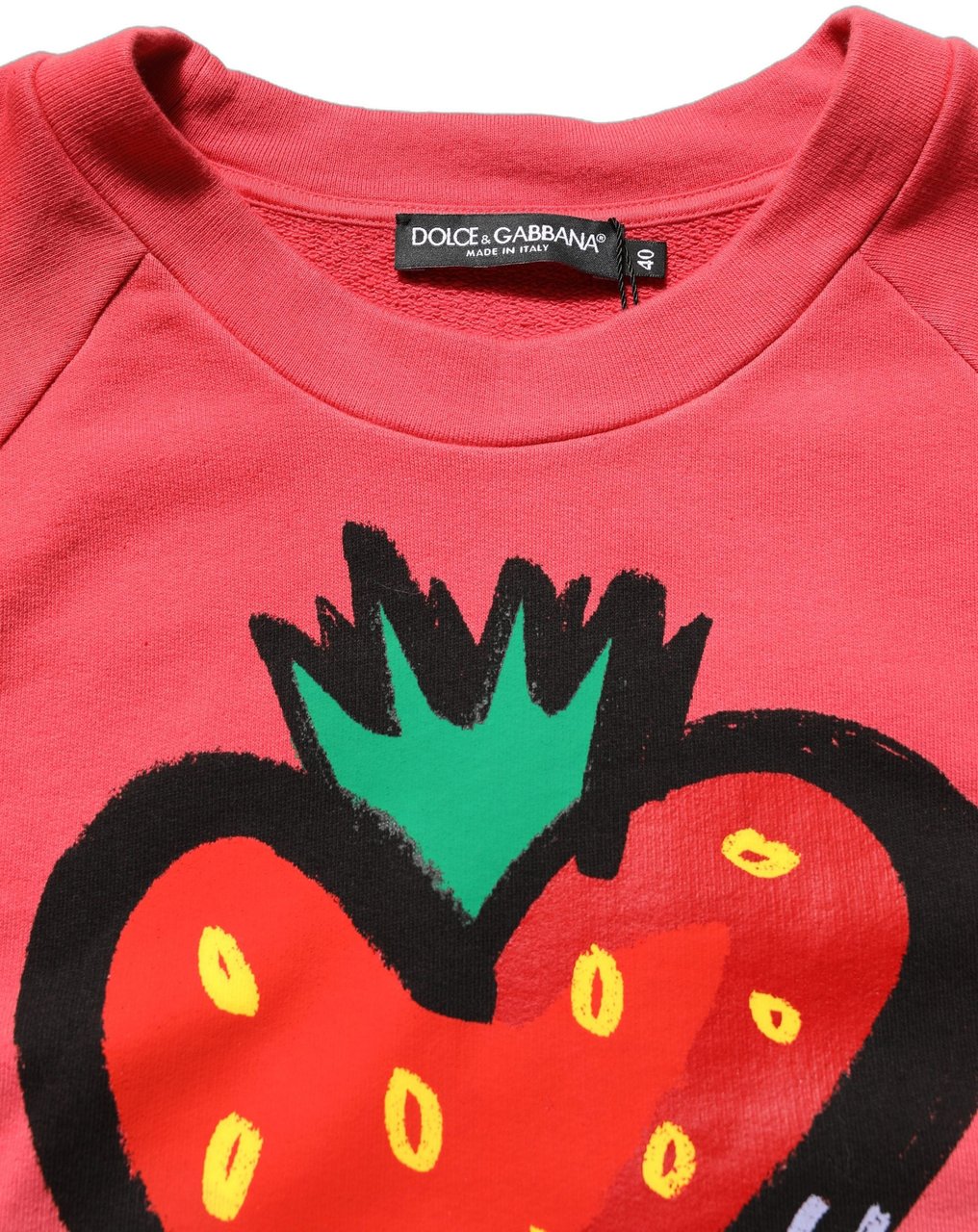 Dolce & Gabbana Multicolor StrawberryPrint Sweatshirt Sweater Maroon