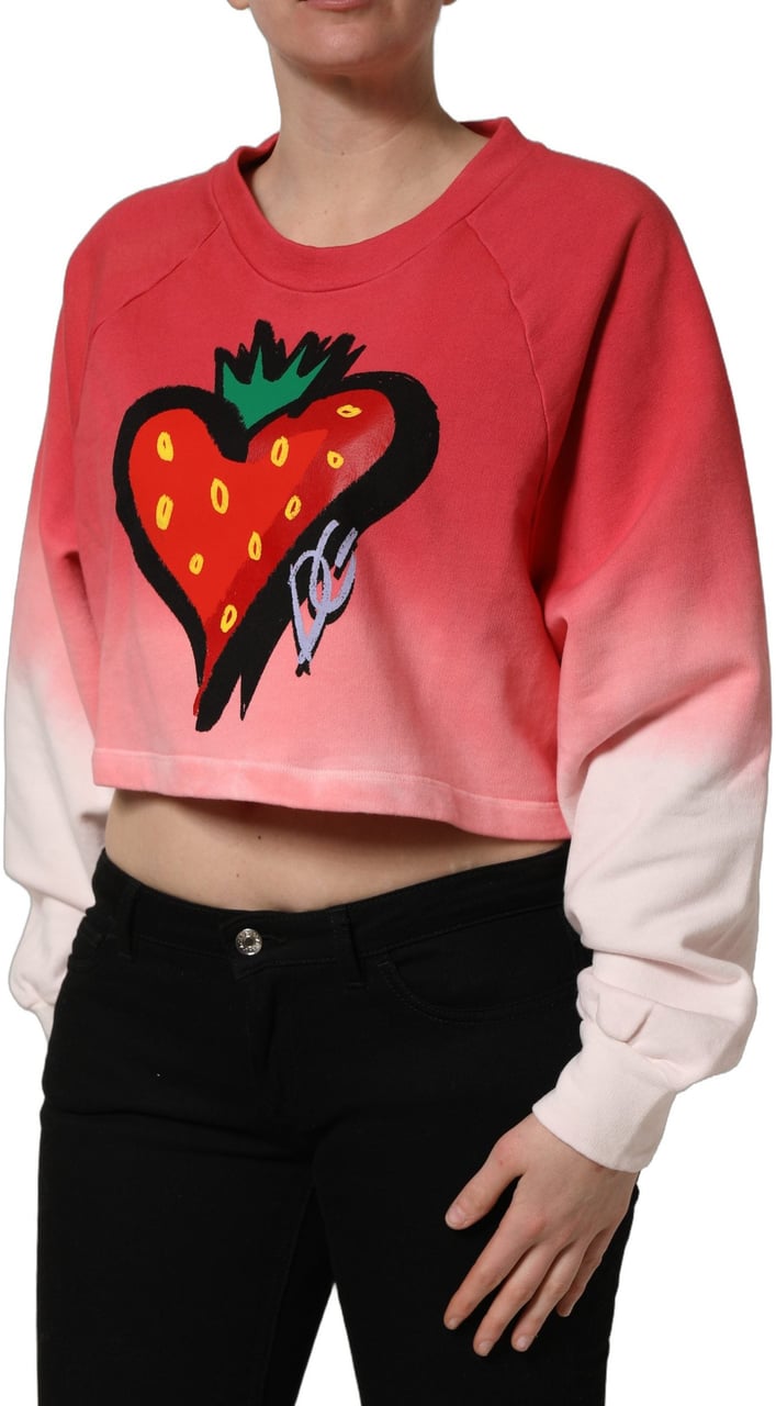 Dolce & Gabbana Multicolor StrawberryPrint Sweatshirt Sweater Maroon