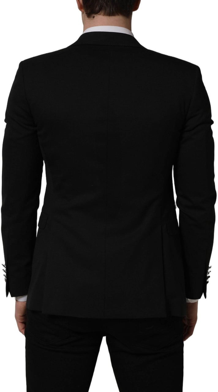 Dolce & Gabbana Black Polyester Single Breasted Blazer Jacket Zwart