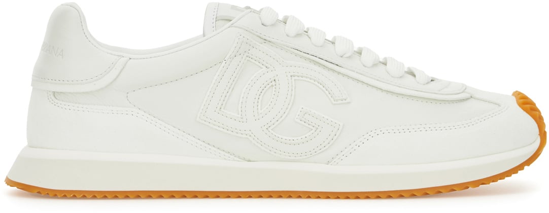 Dolce & Gabbana Dolce&gabbana White leather and suede Cushion sneakers Wit