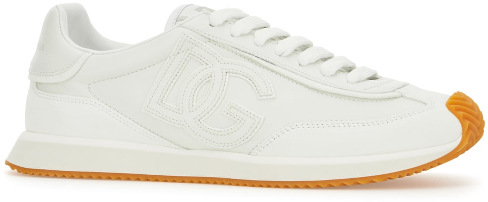 Dolce & Gabbana Dolce&gabbana White leather and suede Cushion sneakers Wit