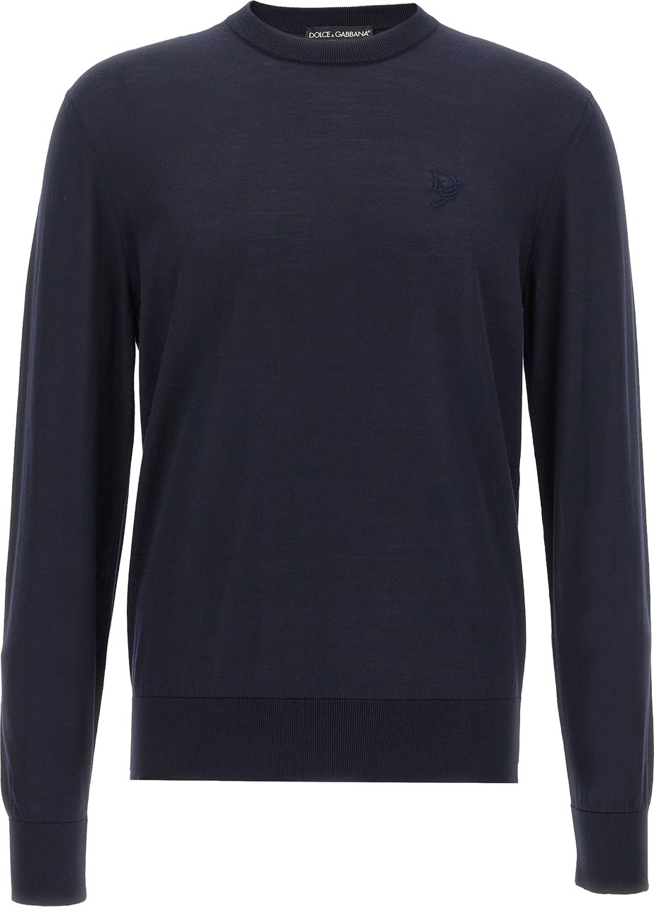 Dolce & Gabbana Blue Silk Cardigan Blauw