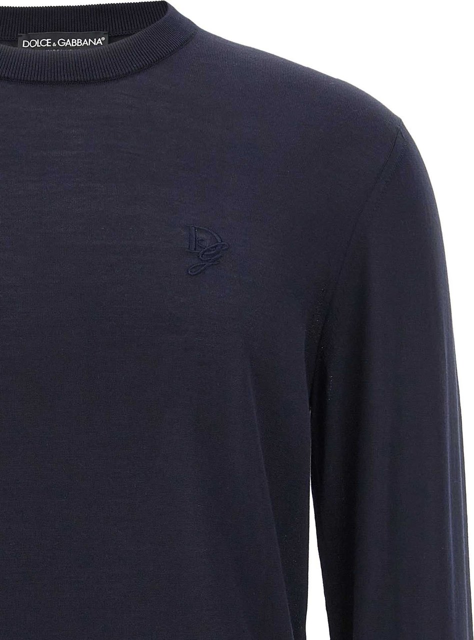 Dolce & Gabbana Blue Silk Cardigan Blauw