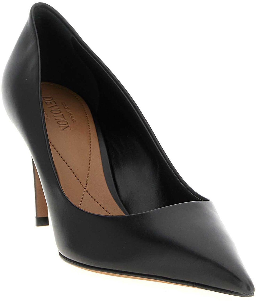 Dolce & Gabbana Black Calfskin High Heel Pumps Zwart