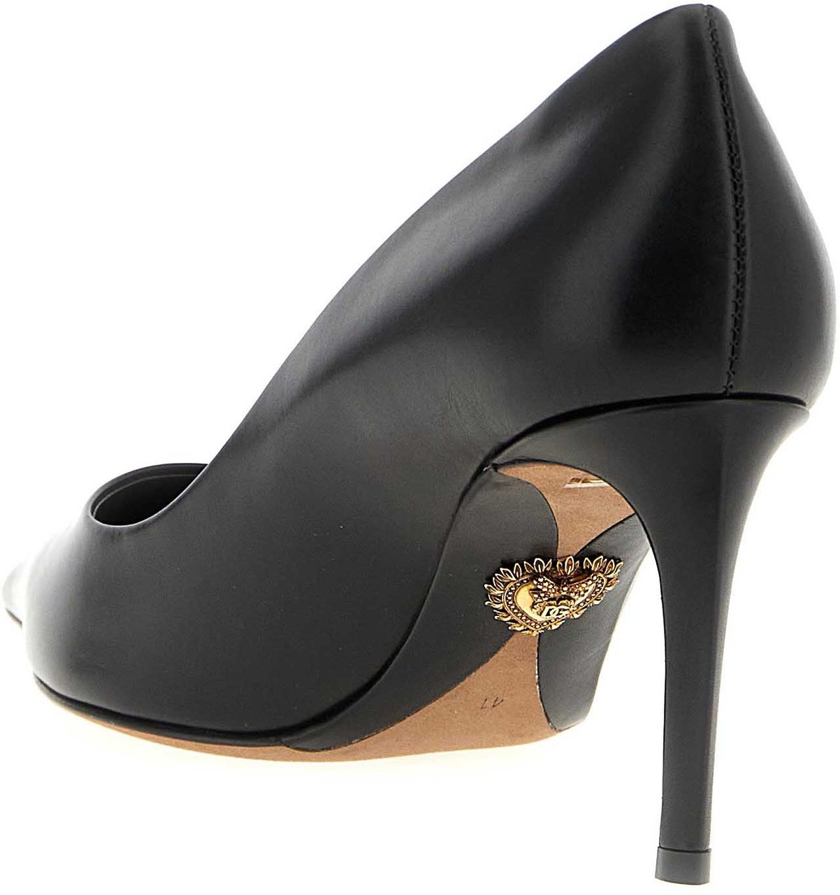 Dolce & Gabbana Black Calfskin High Heel Pumps Zwart