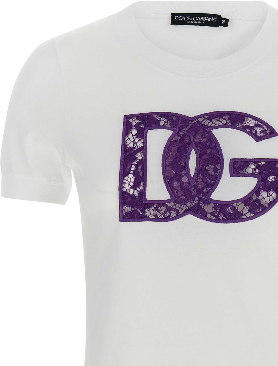 Dolce & Gabbana White Cotton T-Shirt Roze