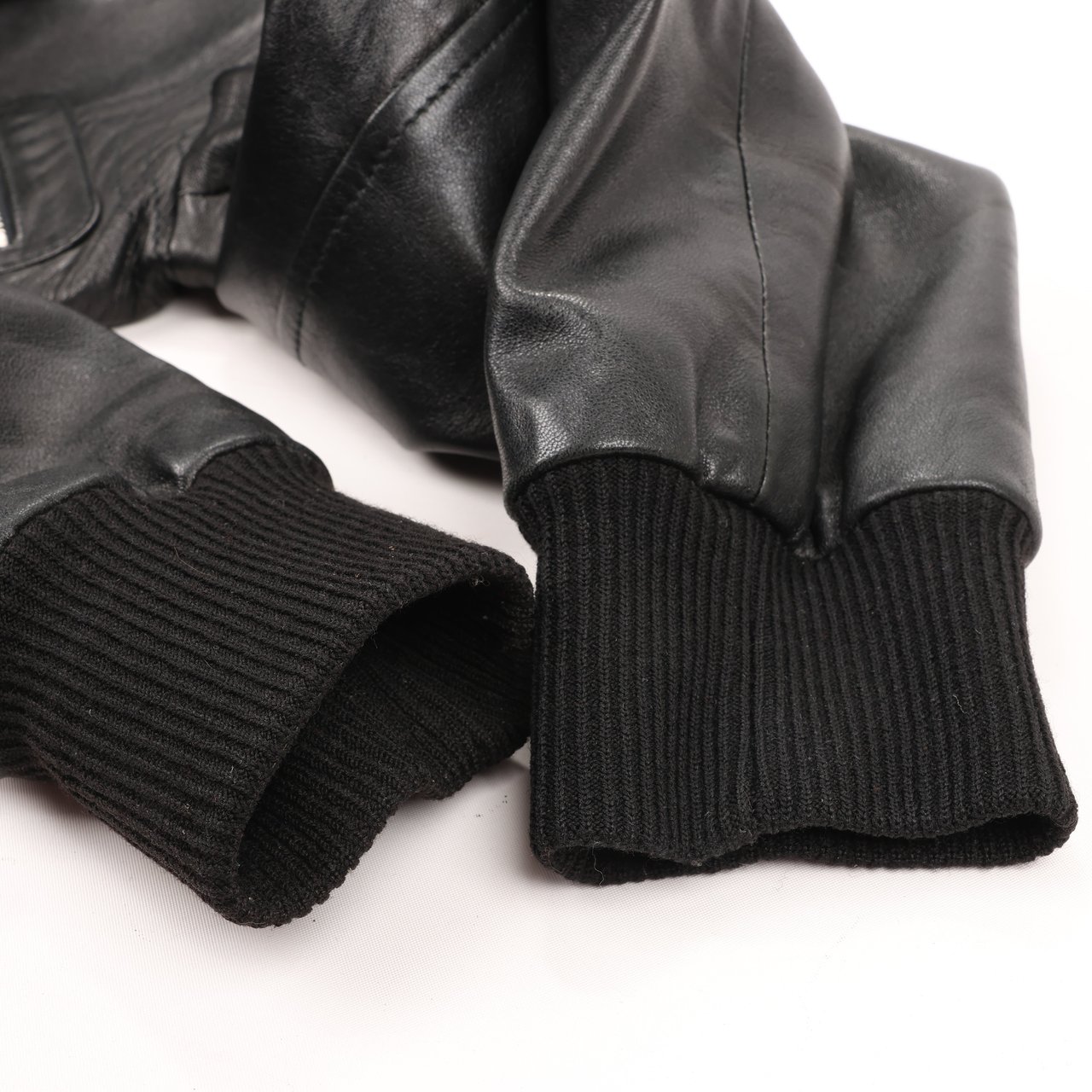 Dolce & Gabbana Dolce & Gabbana Black Leather and Leopard Biker Jacket, Size 38 Zwart