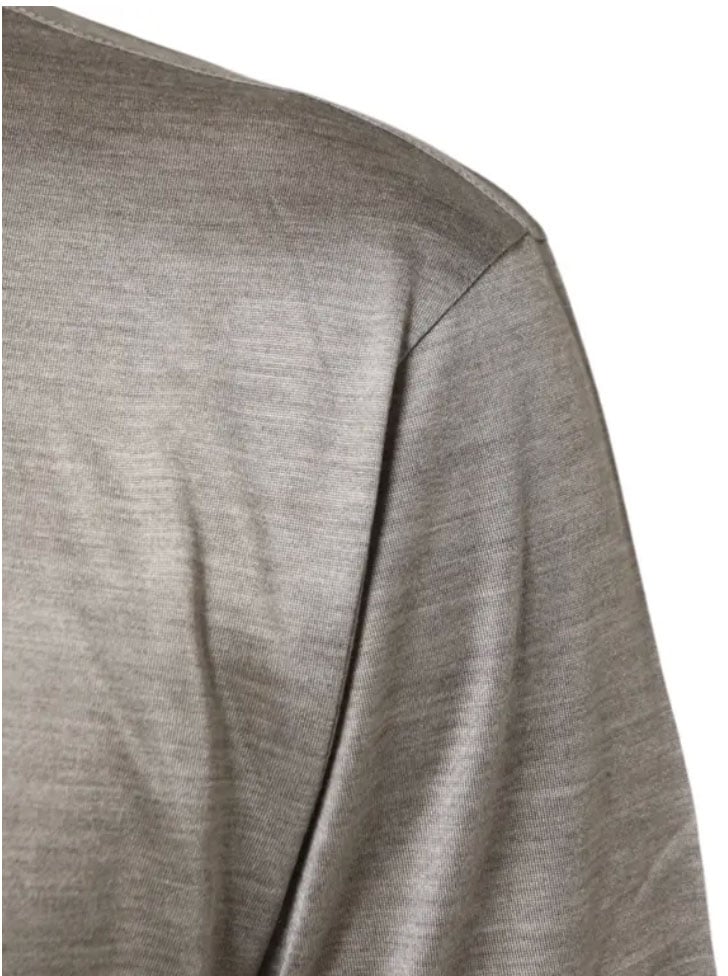Dolce & Gabbana Dolce & Gabbana Beige Hazelnut Silk Shortsleeve Shirt T-shirt Grijs