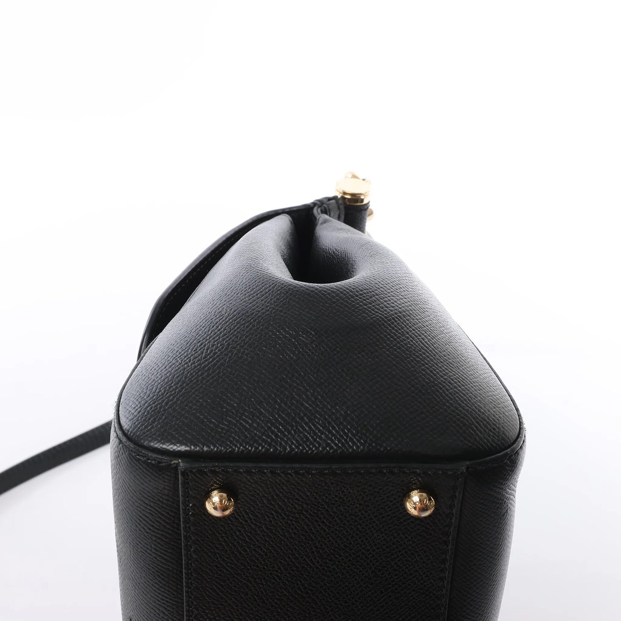 Dolce & Gabbana Sicily Dauphine Leather Handbag in Black Zwart