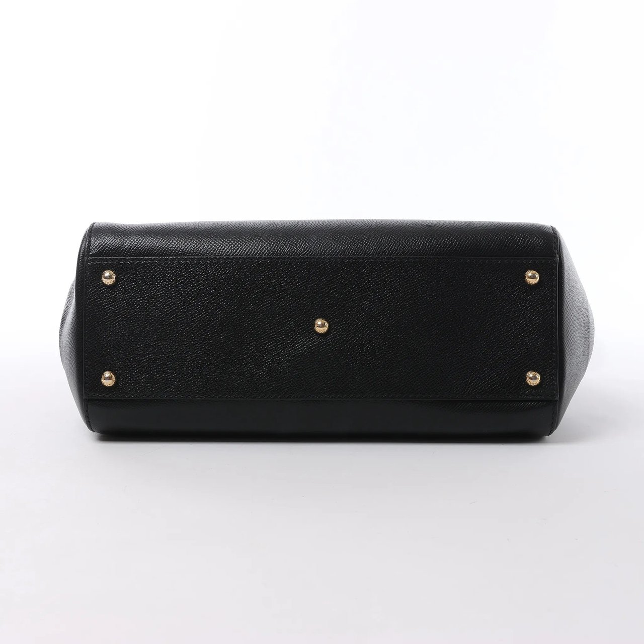 Dolce & Gabbana Sicily Dauphine Leather Handbag in Black Zwart