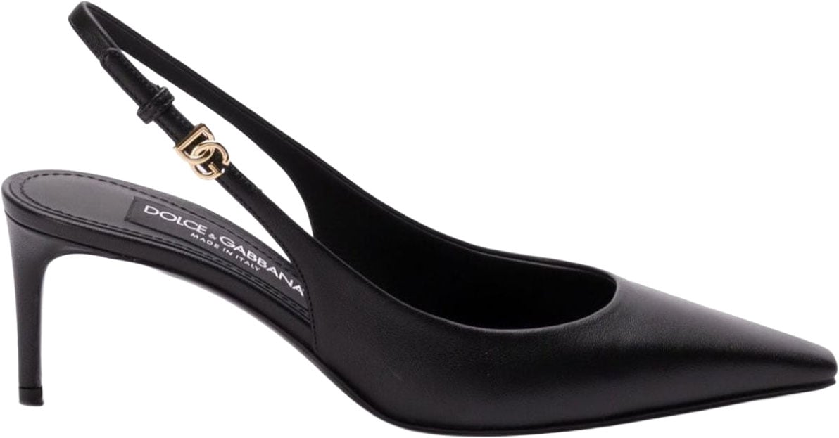 Dolce & Gabbana Dolce & Gabbana Leather Slingback Pumps Zwart