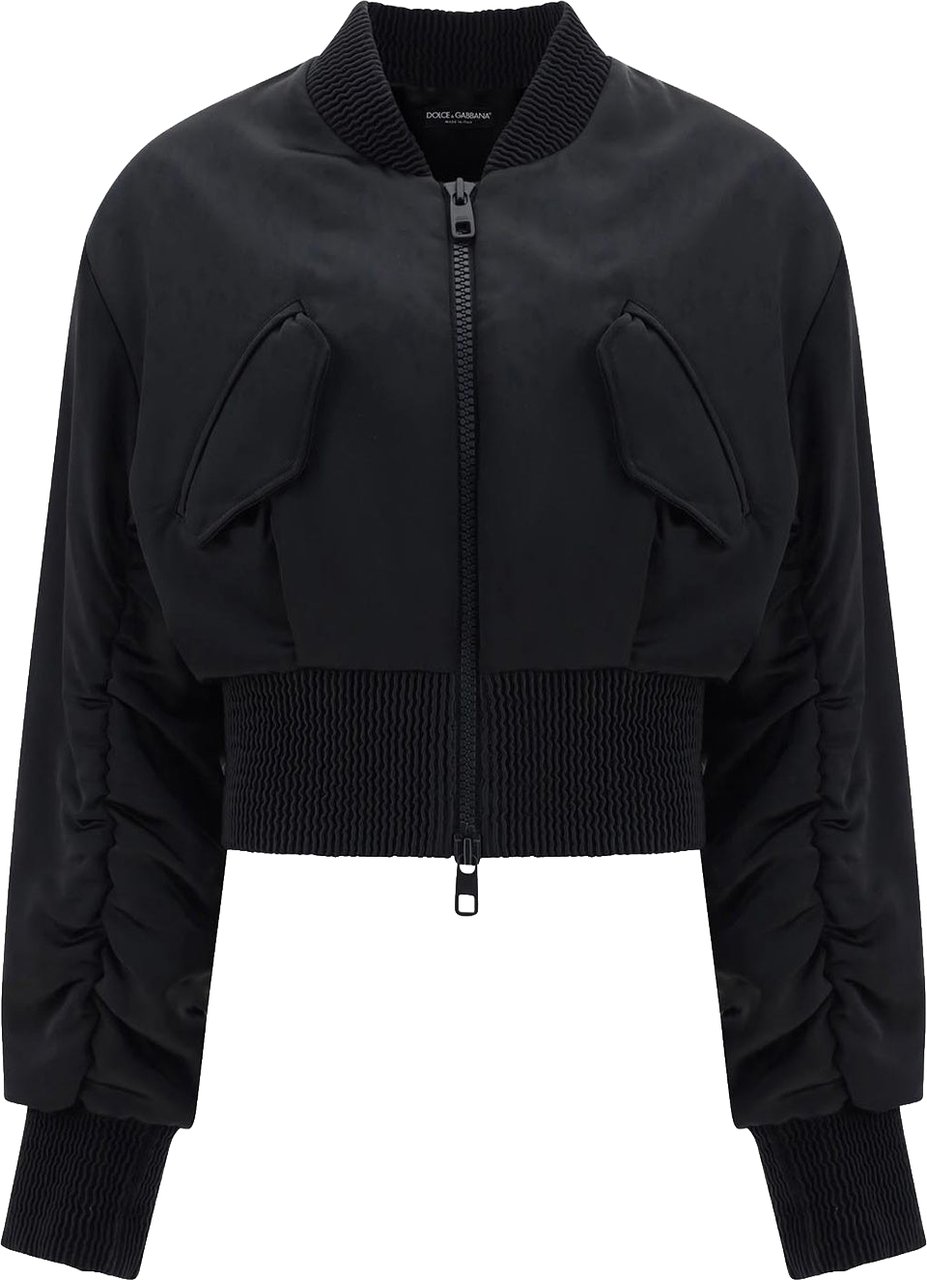 Dolce & Gabbana Dolce & Gabbana Cropped Bomber Jacket Zwart
