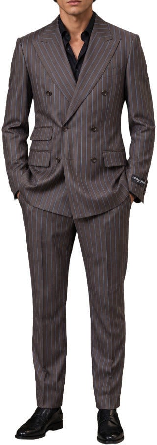 Dolce & Gabbana Suit Double-Breasted Gessato Bruin