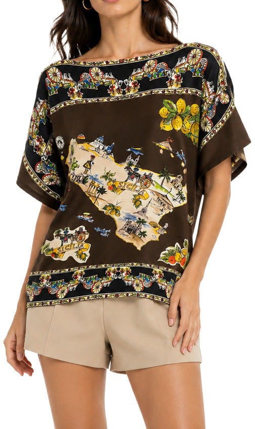 Dolce & Gabbana Blusa in Tema Siciliana Divers