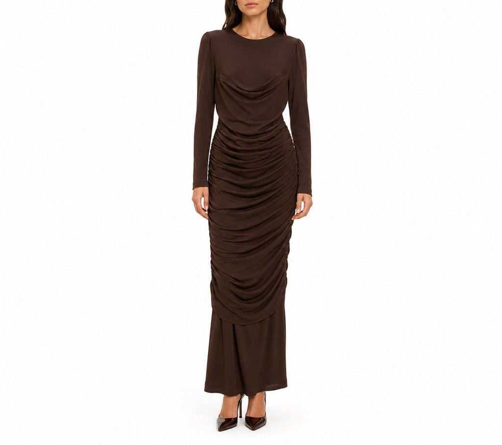 Dolce & Gabbana Dress Lungo with Arricciatura Bruin