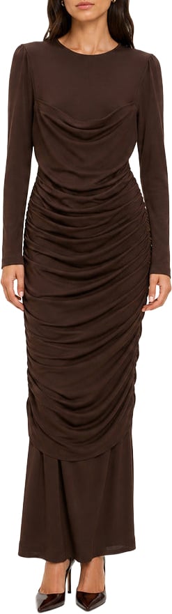 Dolce & Gabbana Dress Lungo with Arricciatura Bruin