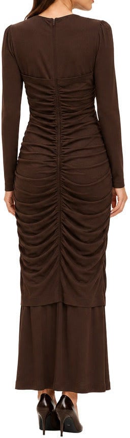 Dolce & Gabbana Dress Lungo with Arricciatura Bruin