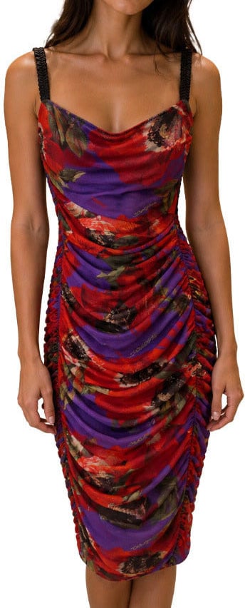 Dolce & Gabbana Dress Tubino Drapeggiato Paars