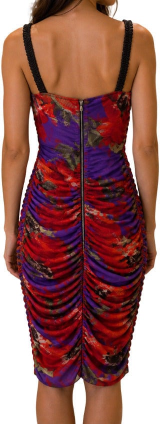 Dolce & Gabbana Dress Tubino Drapeggiato Paars