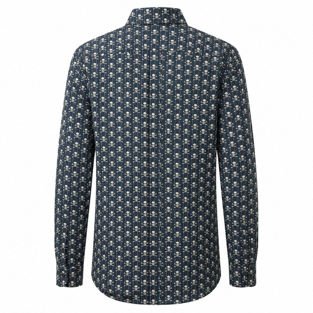 Dolce & Gabbana Shirt Stampa Teschi Blauw