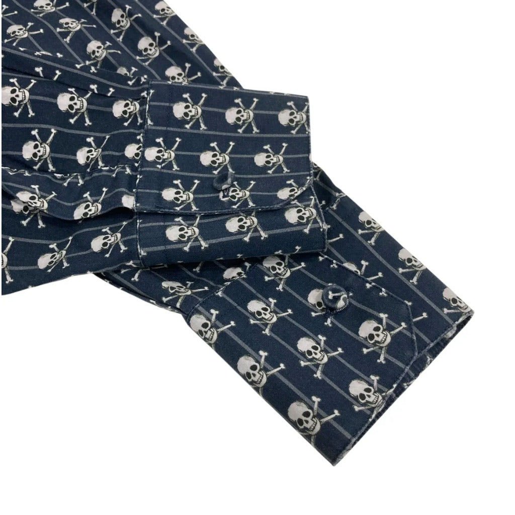 Dolce & Gabbana Shirt Stampa Teschi Blauw