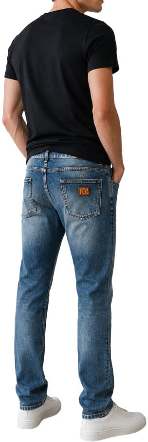 Dolce & Gabbana Jeans Strappati Blu Blauw