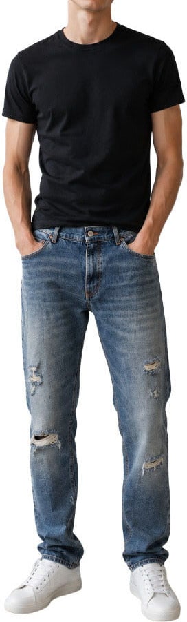 Dolce & Gabbana Jeans Strappati Blu Blauw