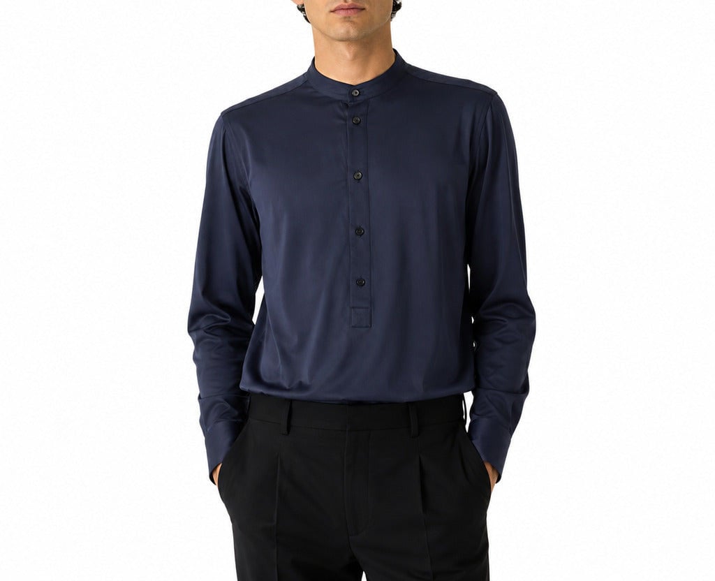 Dolce & Gabbana Shirt Colletto Coreano Blauw