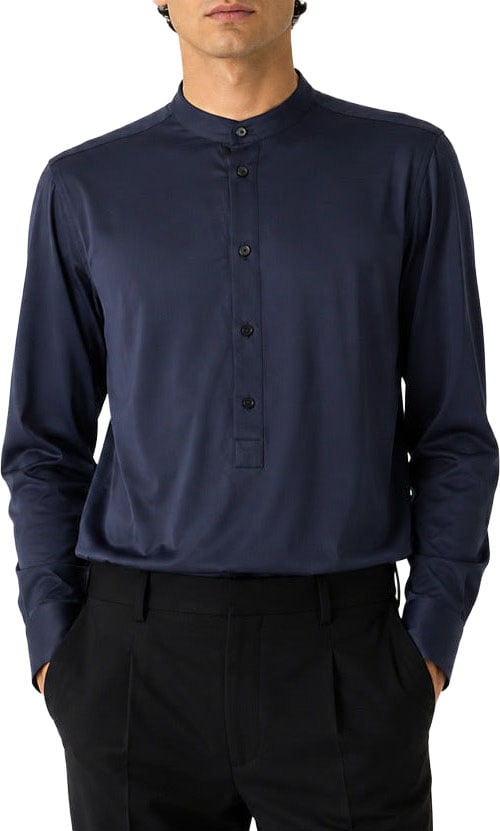 Dolce & Gabbana Shirt Colletto Coreano Blauw