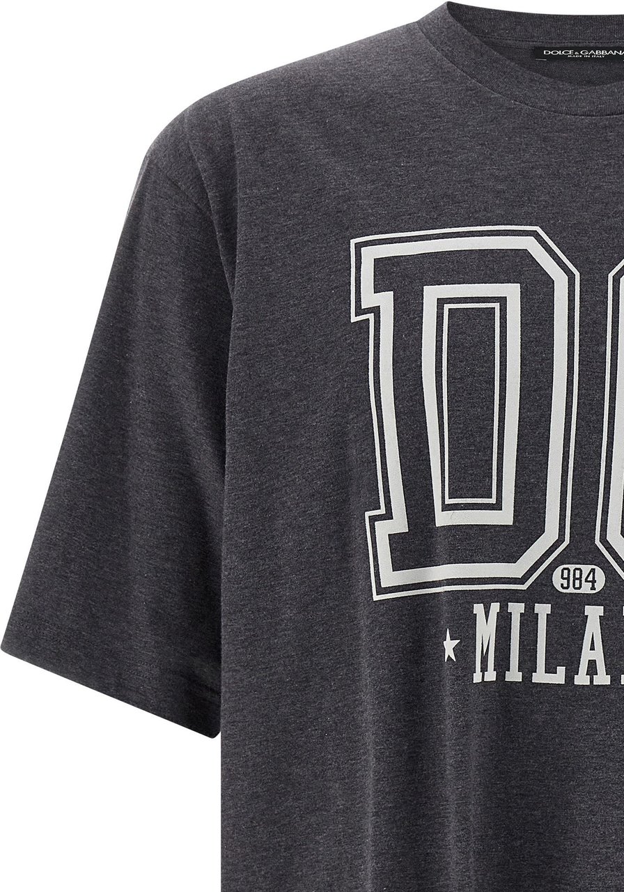 Dolce & Gabbana Gray Cotton T-Shirt Blauw