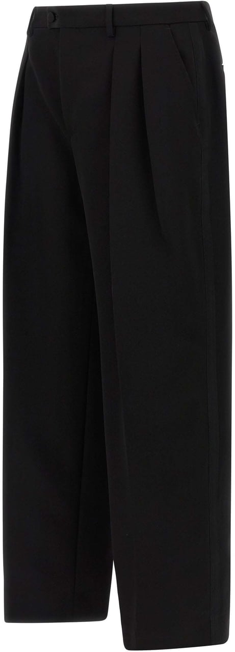 Dolce & Gabbana Black Virgin Wool Dress Pants Zwart