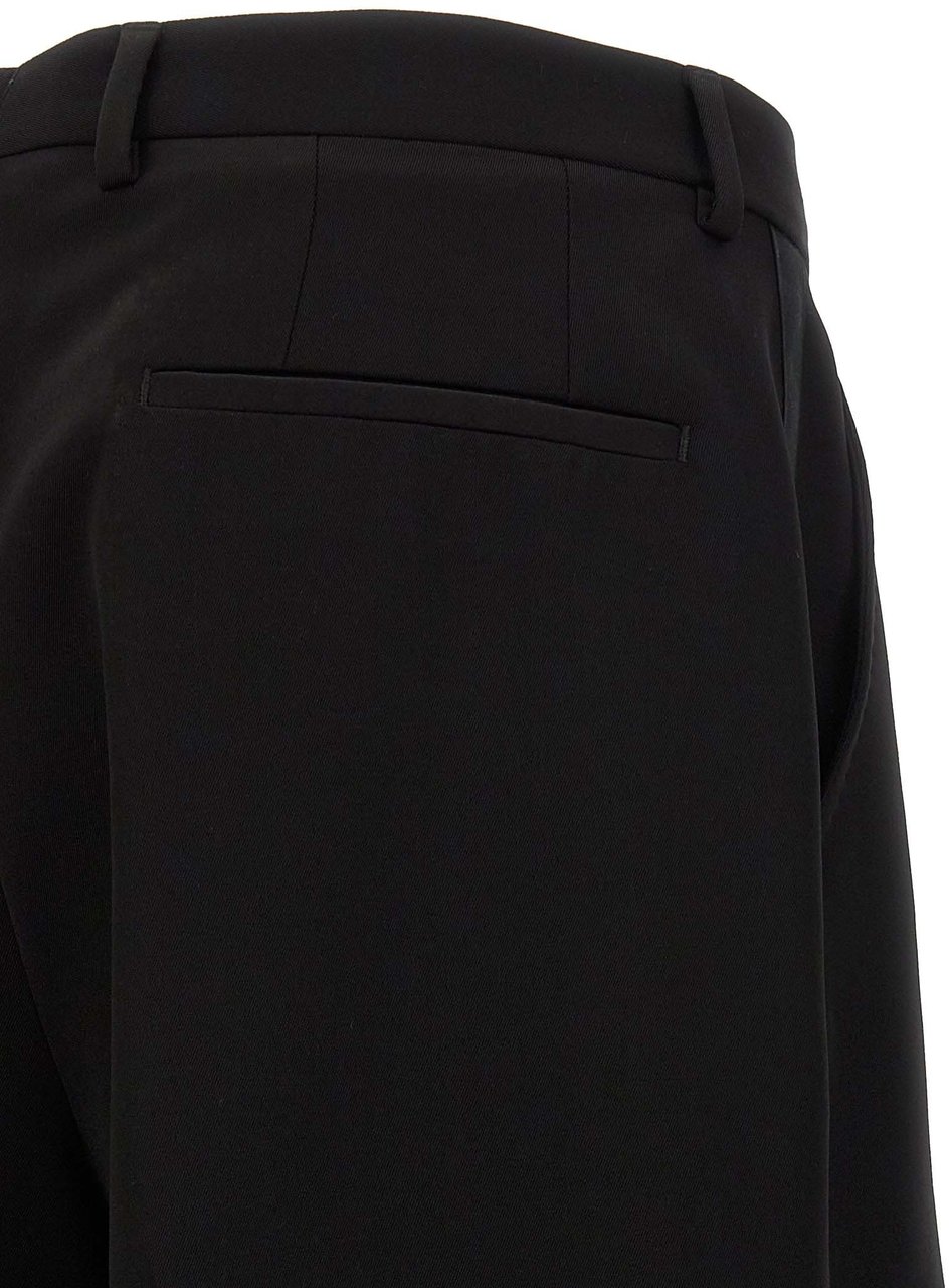 Dolce & Gabbana Black Virgin Wool Dress Pants Zwart
