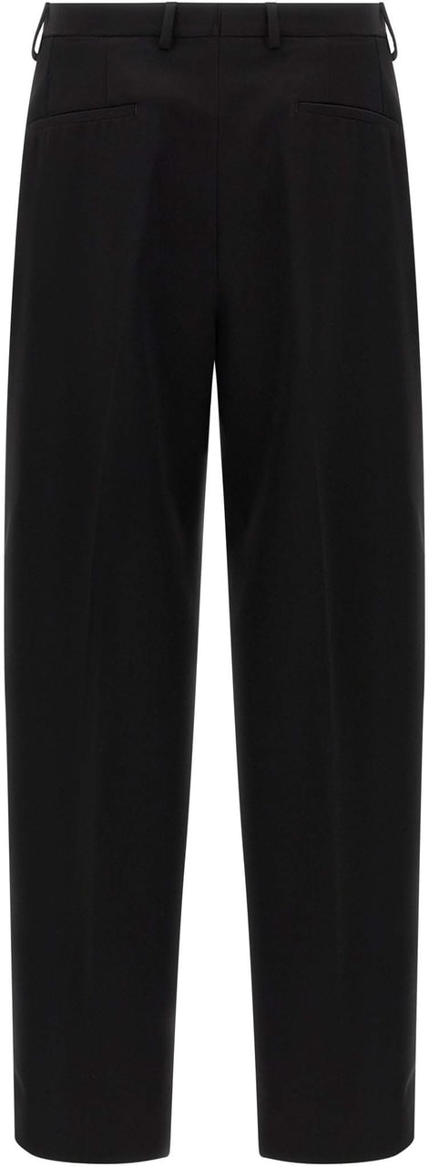 Dolce & Gabbana Black Virgin Wool Dress Pants Zwart