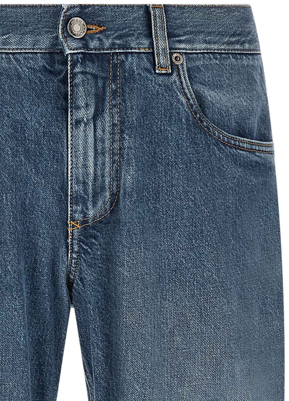 Dolce & Gabbana Blue Cotton Straight-Leg Jeans Blauw