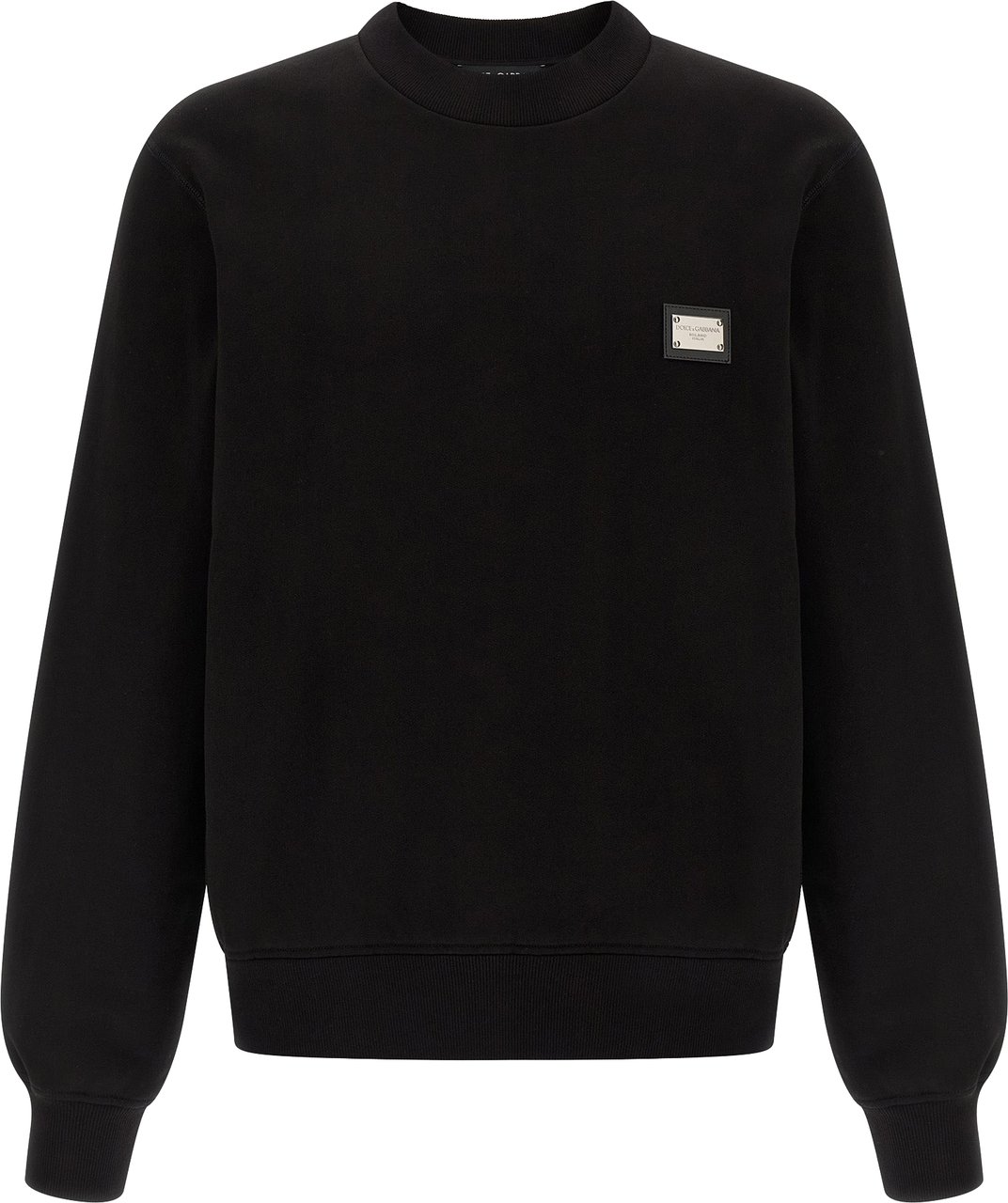 Dolce & Gabbana Black Cotton Sweatshirt Zwart