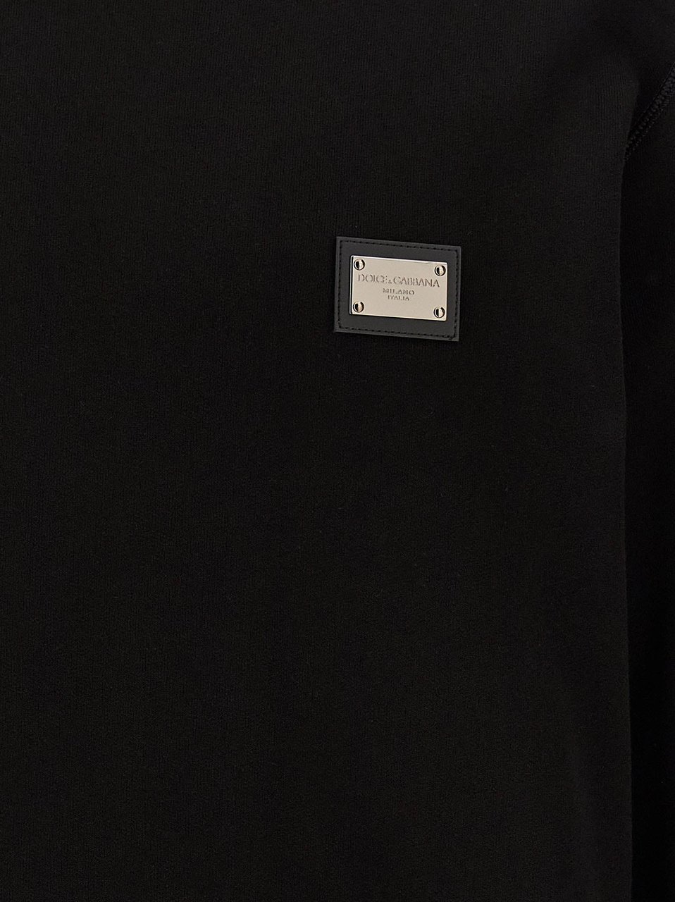 Dolce & Gabbana Black Cotton Sweatshirt Zwart