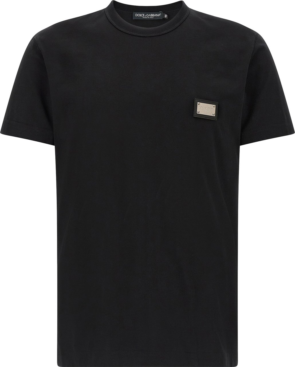 Dolce & Gabbana Black Cotton T-Shirt Zwart