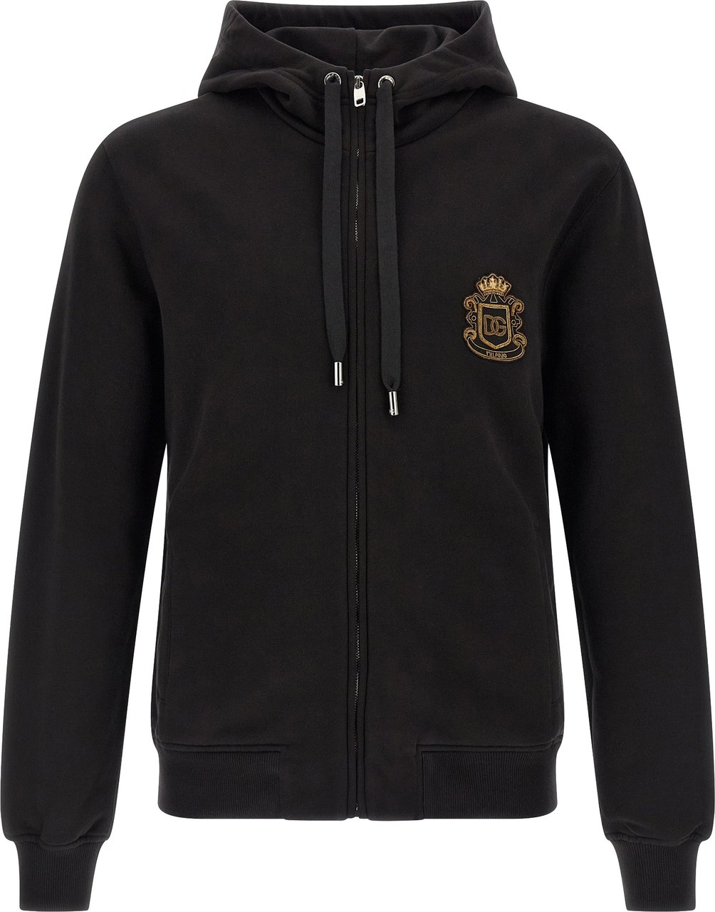 Dolce & Gabbana Black Cotton Sweatshirt Zwart