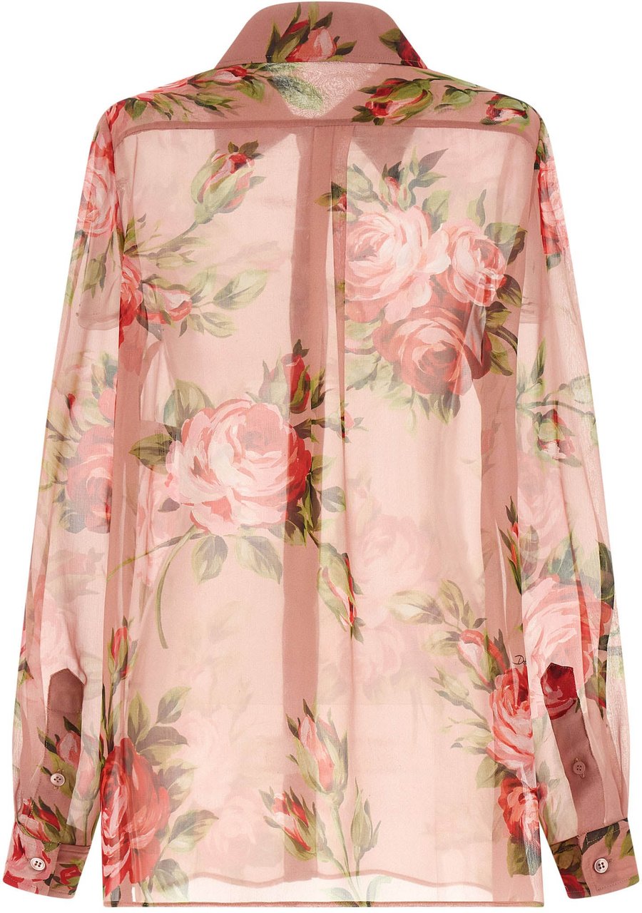 Dolce & Gabbana Multicolor Silk Blouse Roze