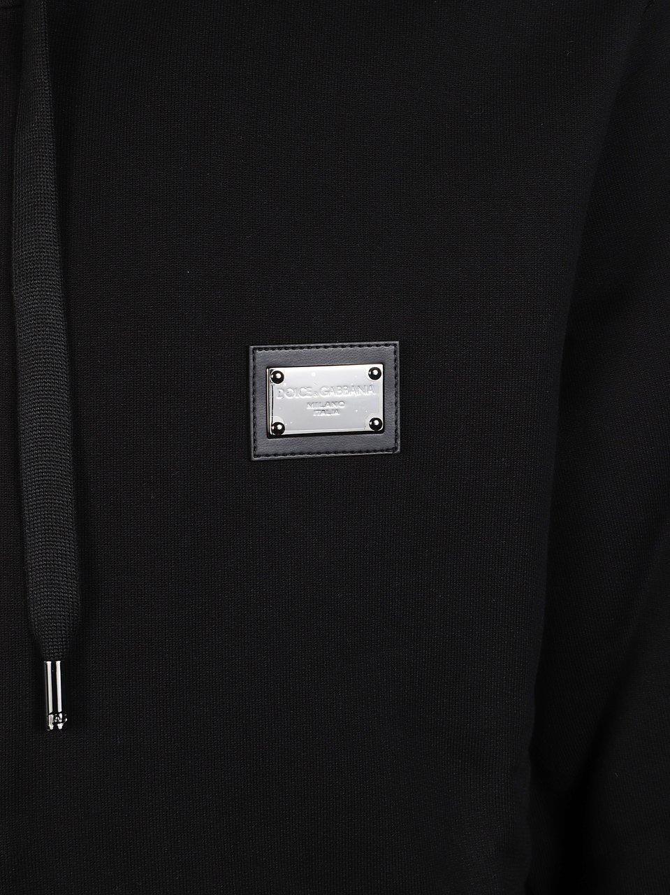 Dolce & Gabbana Black Minimalist Zippered Hoodie Zwart